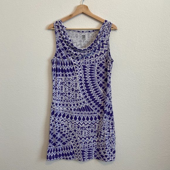 Title nine Dresses & Skirts - Title Nine Womens Purple White Sleeveless Stretch Cowl Breeze Dress Medium